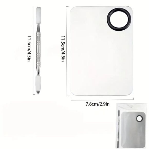 Stainless Steel Beauty Makeup Mixing Palette With Spatula - Picture 5 of 9
